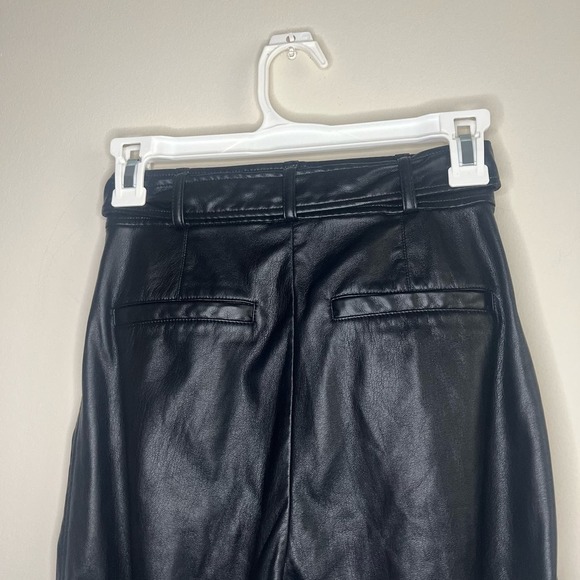 Aritzia Babaton Faux Leather Mayne Black Belted Pants - Picture 7 of 8